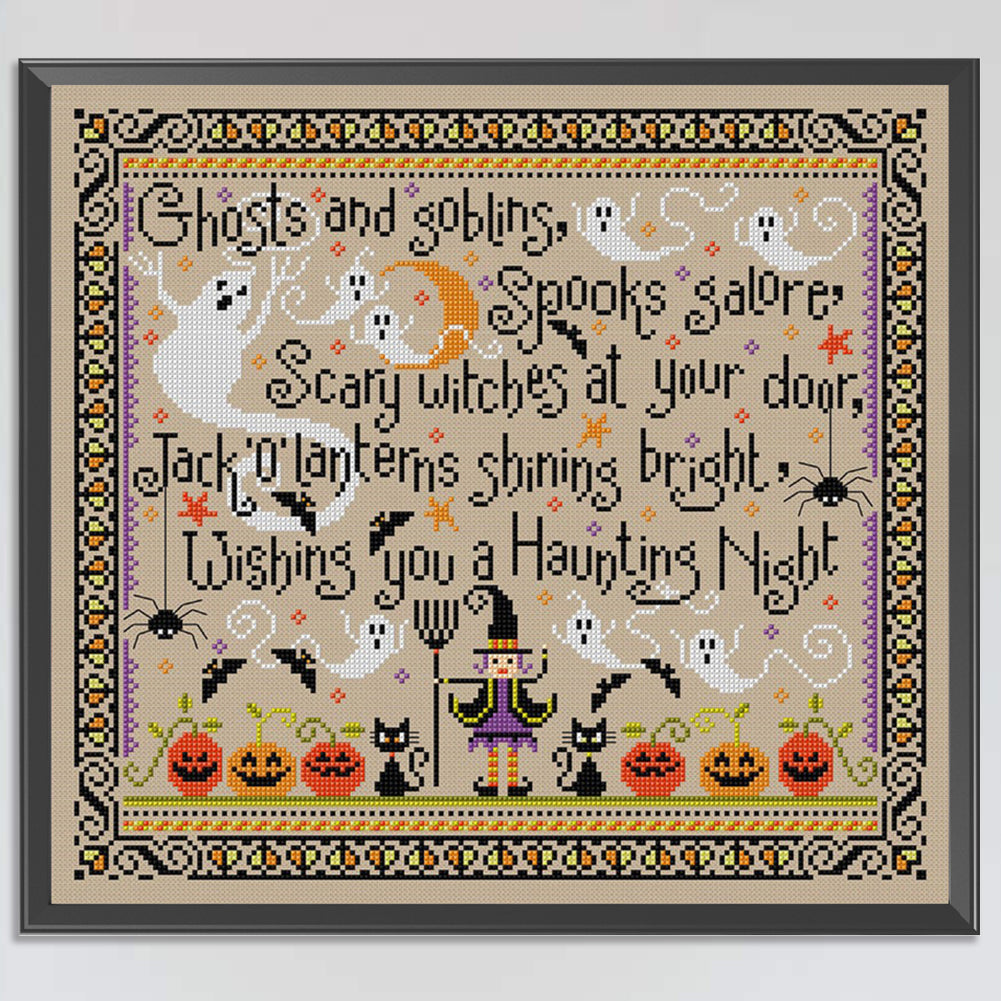 Halloween - Full 11CT Stamped Cross Stitch 45x50CM - Band