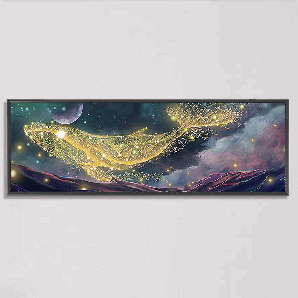 Dreamy Whale - Full 11CT Stamped Cross Stitch 140x45CM - Yishu
