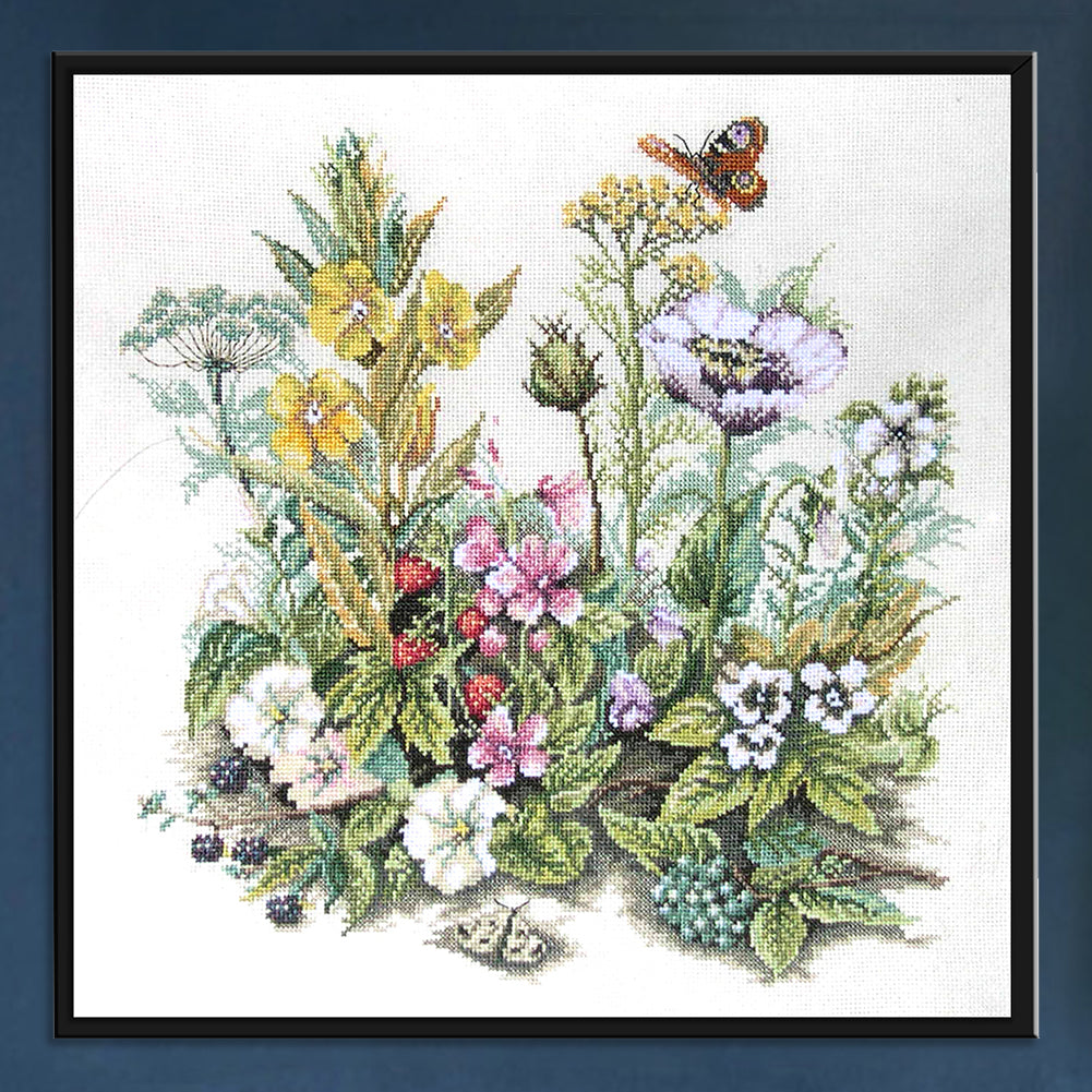 Flower Cluster - Partial 11CT Stamped Cross Stitch 40x40CM - Yishu