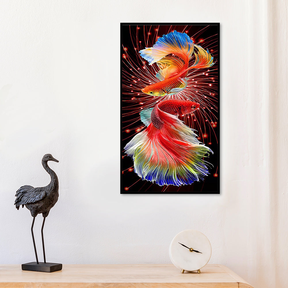 A Pair Of Koi - Full 11CT Stamped Cross Stitch 40x70CM - Huacan
