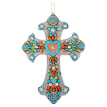Load image into Gallery viewer, DIY Diamond Painting Cross Pendant Acrylic Hanging Wall Home Decor
