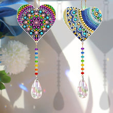 Load image into Gallery viewer, 2Pcs DIY Special Shape Crystal Heart Diamond Painting Kit Pendant Craft