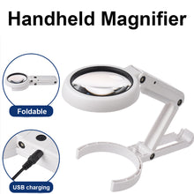Load image into Gallery viewer, LED Folding Magnifier for Reading Portable Handheld Loupe Magnifying Glass