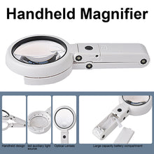 Load image into Gallery viewer, LED Folding Magnifier for Reading Portable Handheld Loupe Magnifying Glass
