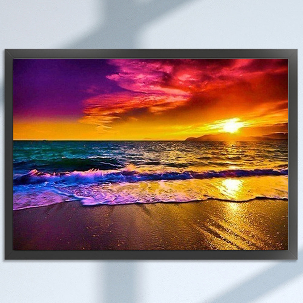 Sunset By The Sea - Full 11CT Counted Cross Stitch 46x36CM - Diy