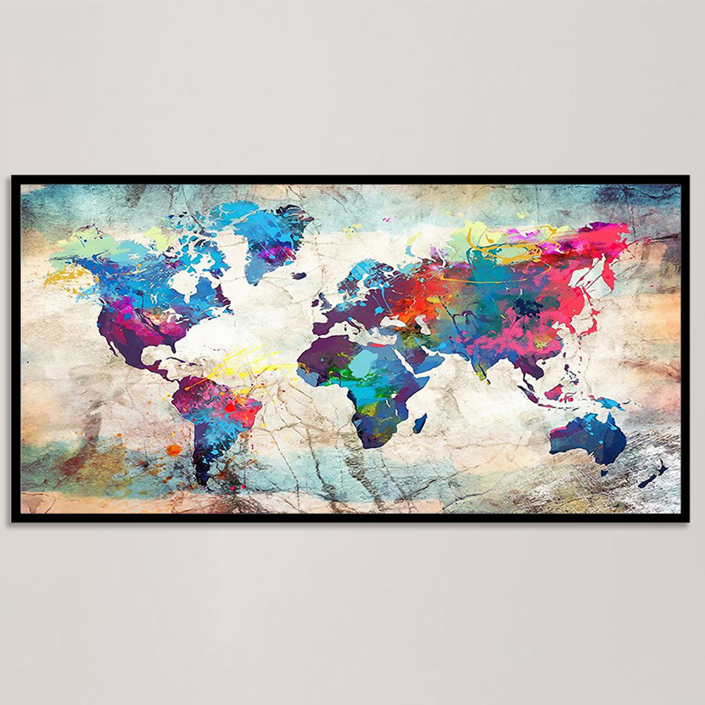 Map - Full 11CT Counted Cross Stitch 85x40CM - Diy