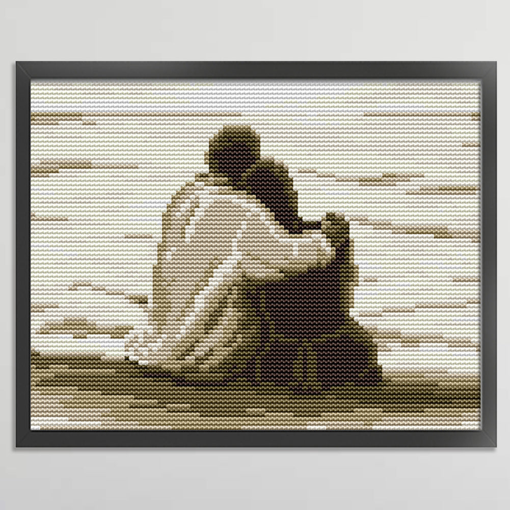 Lovers By The Sea - Full 14CT Counted Cross Stitch 22x19CM - Joy Sunday