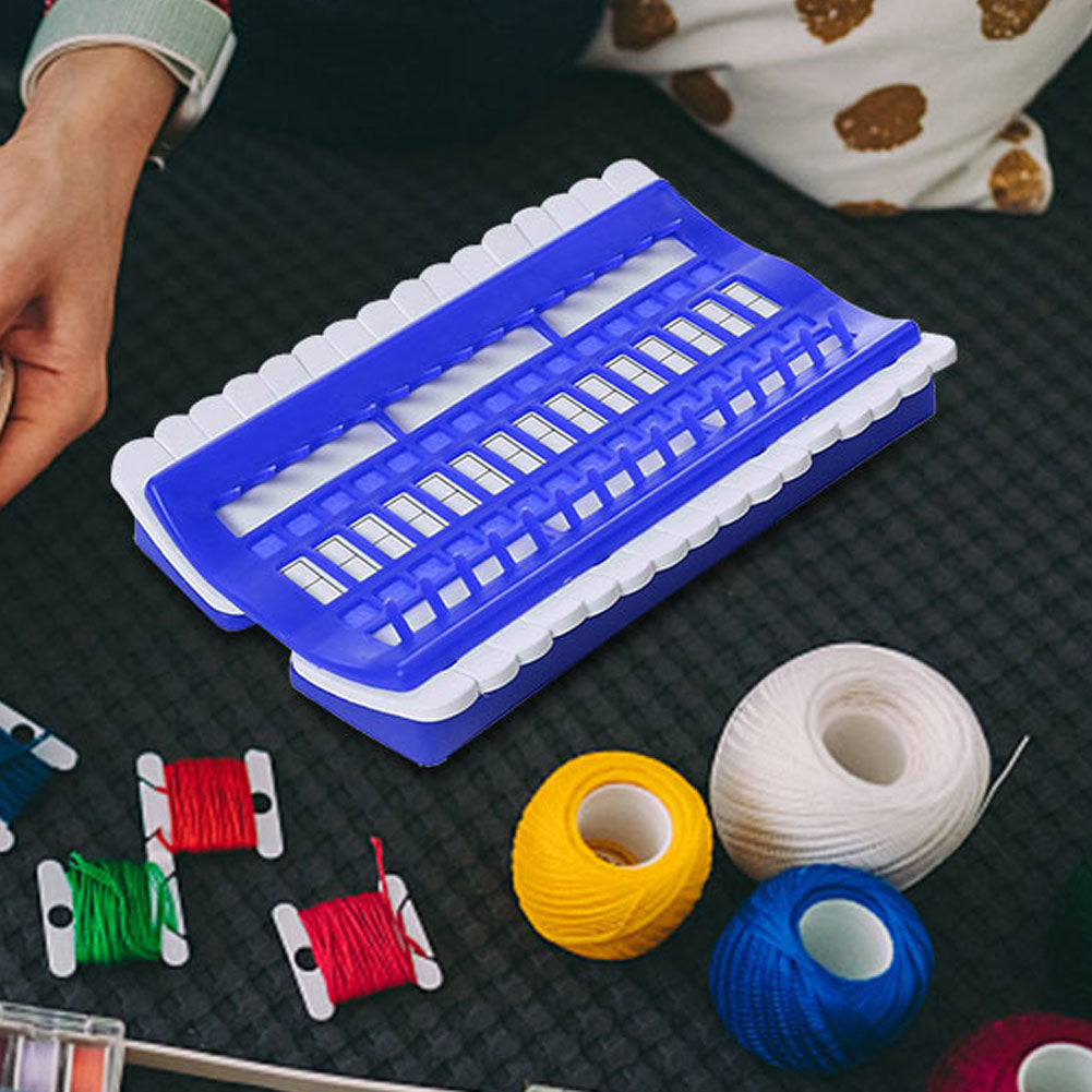 Cross Stitch Row Line Tools 30-Bit Embroidery Thread Organizer Blue 17.5x11CM