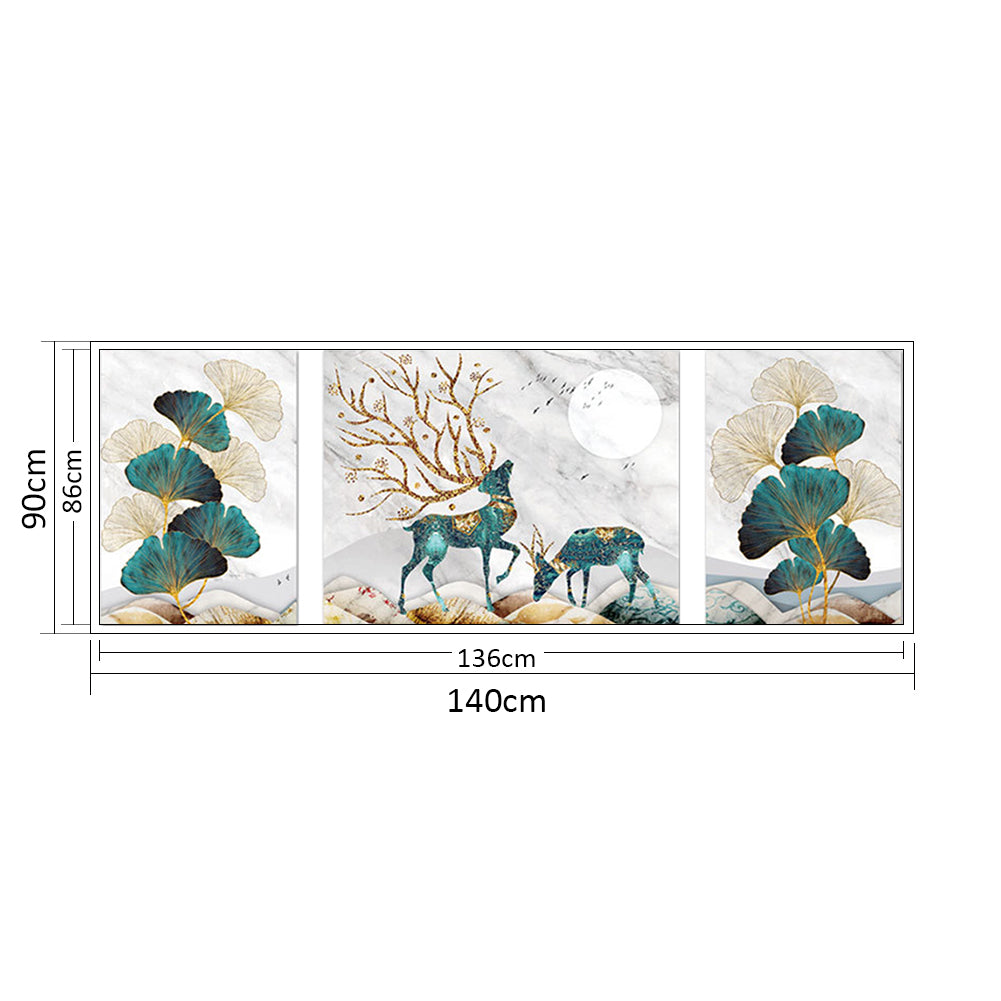 Maple Leaf And Deer - Full 11CT Counted Cross Stitch 140x50CM - Diy
