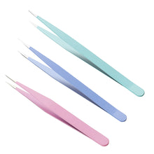 Load image into Gallery viewer, 3pcs Diamond Painting Stainless Steel Tweezers Set DIY Tools (Straight)