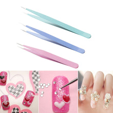 Load image into Gallery viewer, 3pcs Diamond Painting Stainless Steel Tweezers Set DIY Tools (Straight)