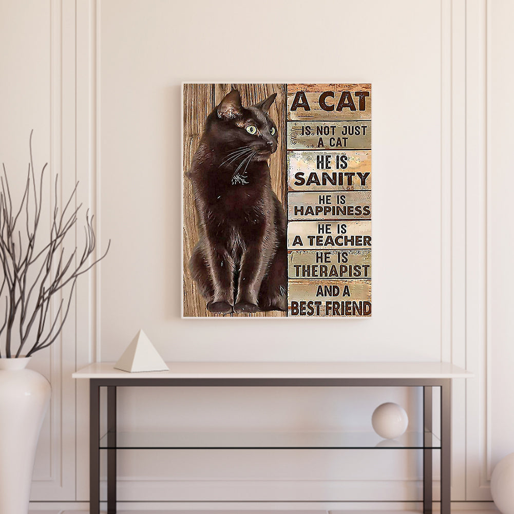 Cat And Letters - Full 11CT Stamped Cross Stitch 40x50CM - Band