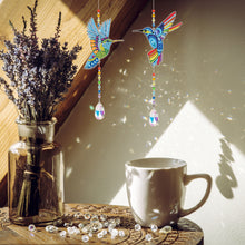 Load image into Gallery viewer, 2Pcs Crystal Light Catcher Diamond Painting Hummingbird Hanging Decor