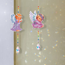 Load image into Gallery viewer, 2pcs Crystal Light Catcher Diamond Painting Angel Hanging Decor