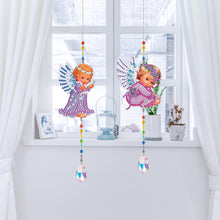 Load image into Gallery viewer, 2pcs Crystal Light Catcher Diamond Painting Angel Hanging Decor