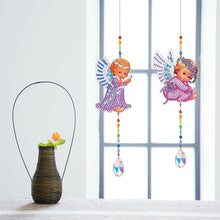 Load image into Gallery viewer, 2pcs Crystal Light Catcher Diamond Painting Angel Hanging Decor