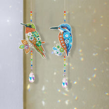 Load image into Gallery viewer, 2Pcs Crystal Light Catcher Diamond Painting Hummingbird Hanging Decor