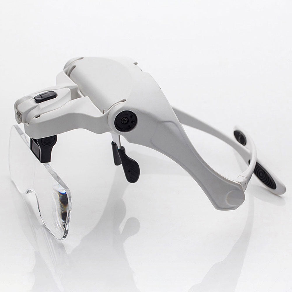 Magnifying Glasses Loupe Headband Magnifier with LED Light Jeweler Tools