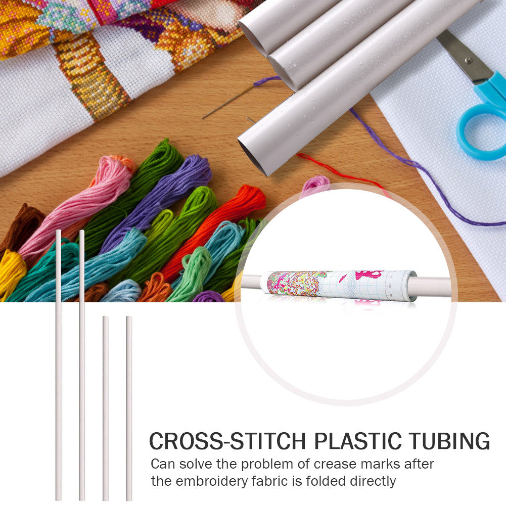 2PCS Cloth Rolling Tool Adjustable Cross Stitch Auxiliary Tools for Cross Stitch