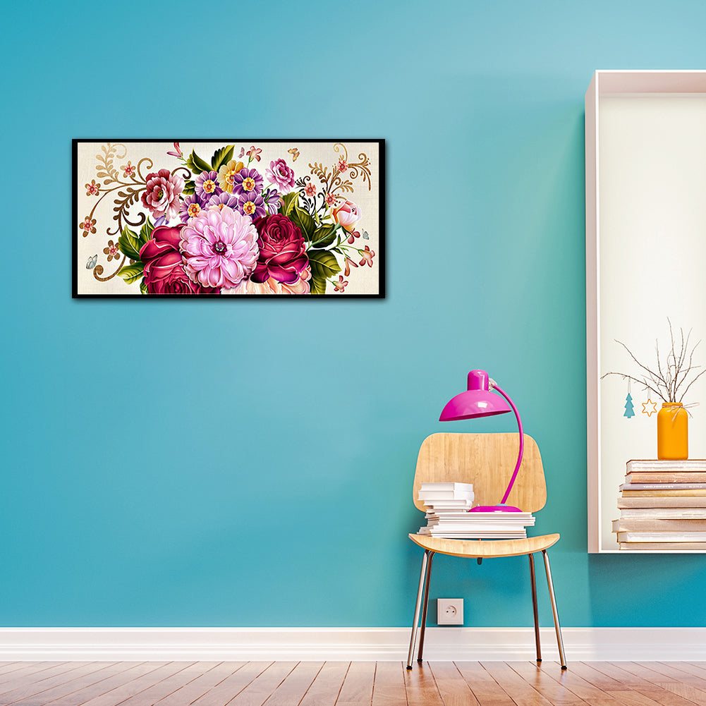 Peony - Full 11CT Stamped Cross Stitch 70x40CM - Band