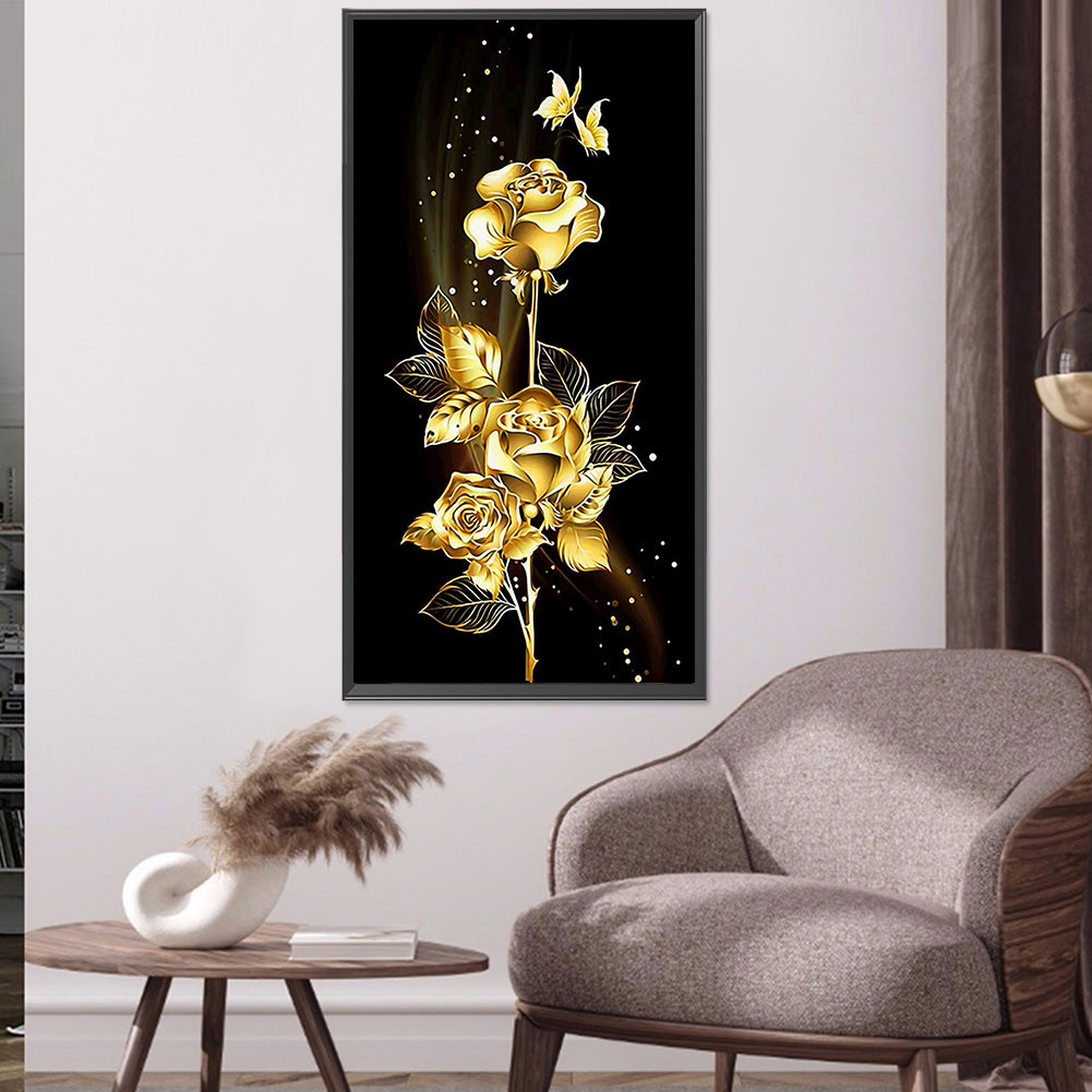 Golden Roses - Full 11CT Counted Cross Stitch 30x60CM - Yishu