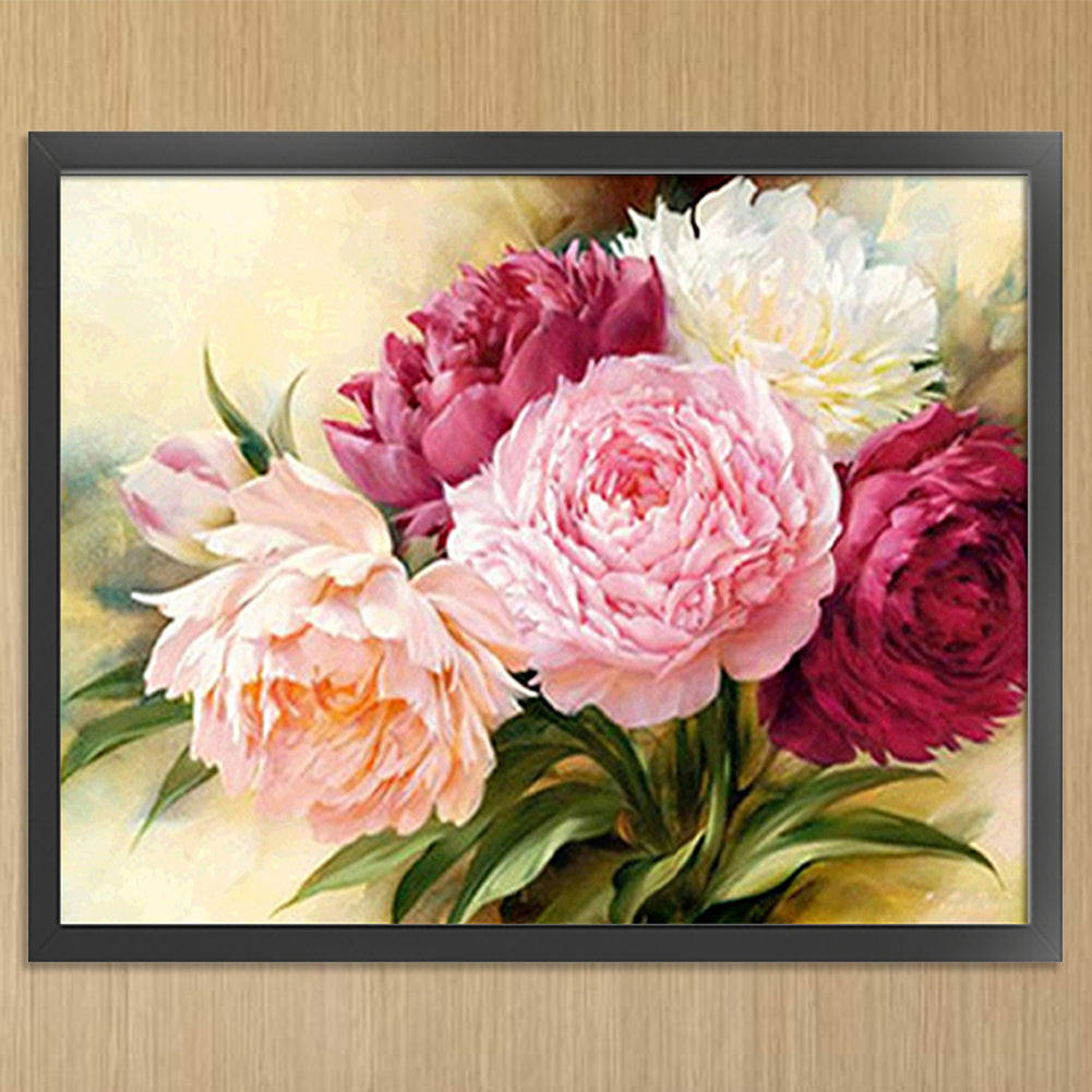 Peony - Full 11CT Counted Cross Stitch 50x40CM - Diy