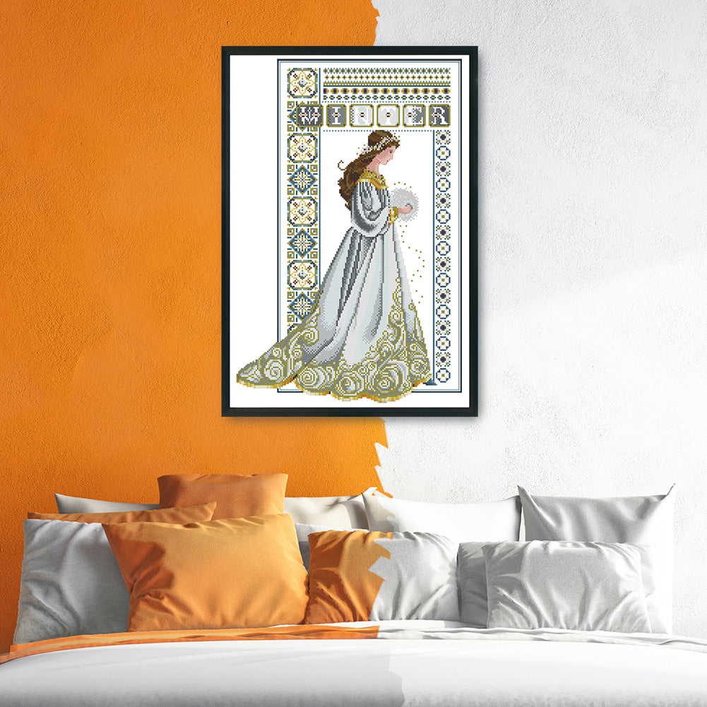 Winter Angel - Partial 14CT Counted Cross Stitch 36x52CM - Joy Sunday Backstitch