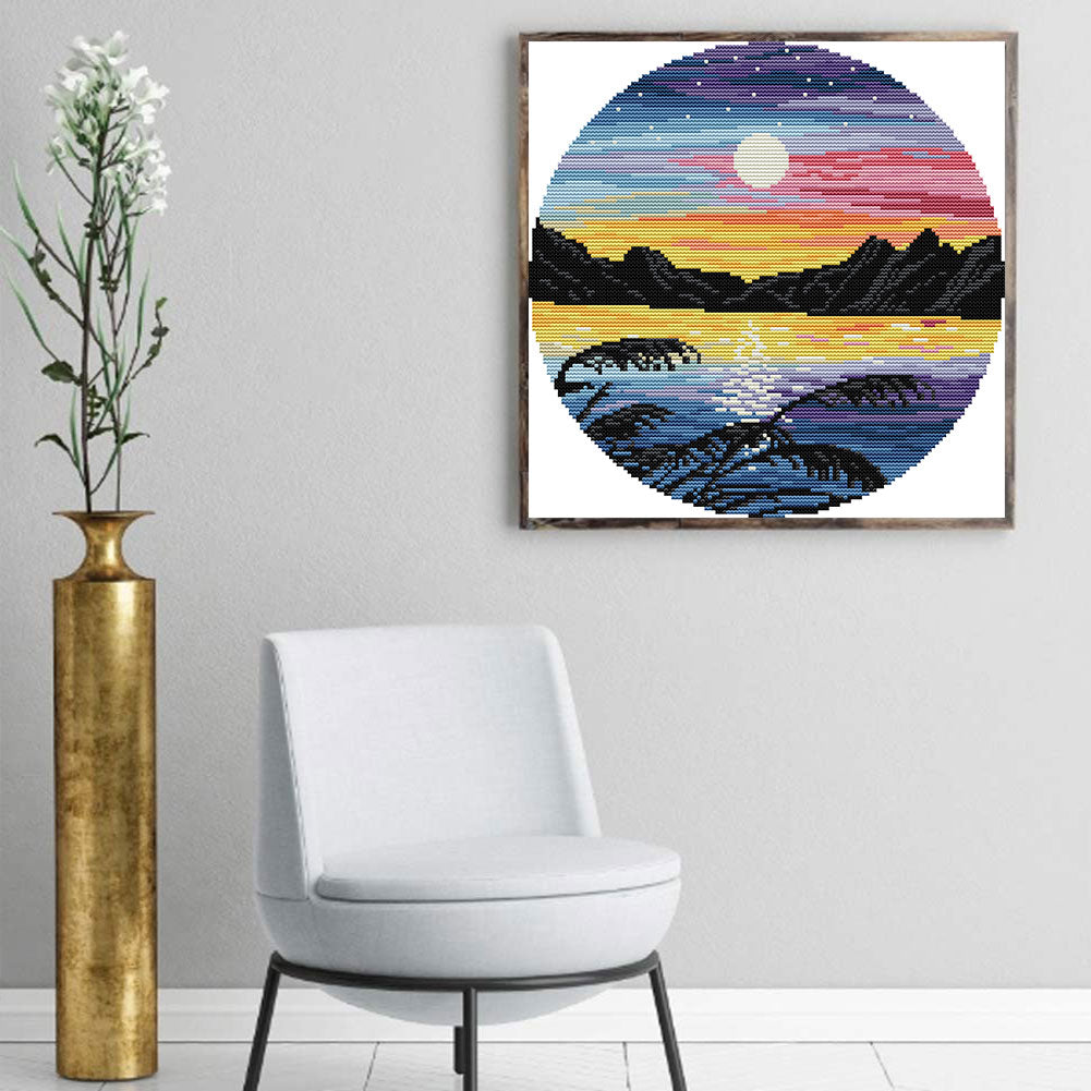 Sunset - Partial 14CT Stamped Cross Stitch 31x31CM - Joy Sunday