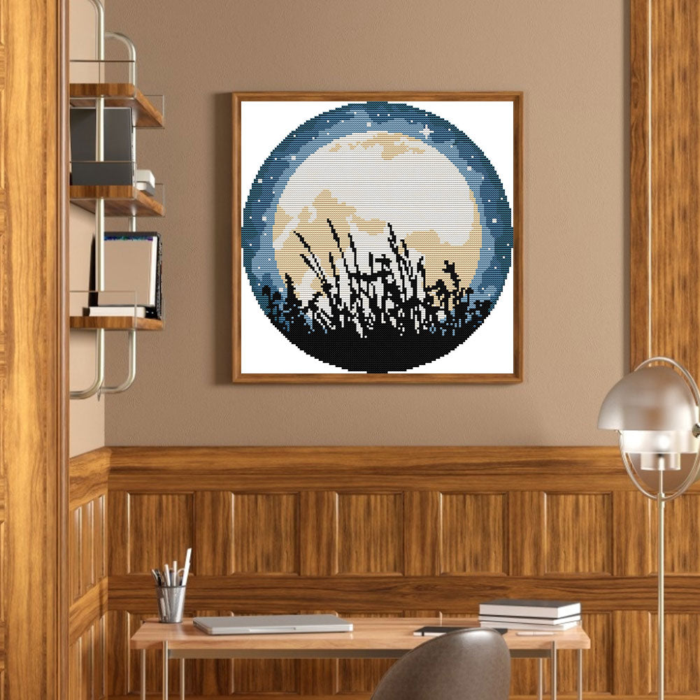 Full Moon - Partial 14CT Stamped Cross Stitch 31x31CM - Joy Sunday