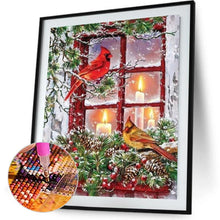 Load image into Gallery viewer, Birds By The Window At Christmas 30*40CM(Canvas) Full Round Drill Diamond Painting