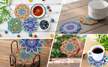 Load image into Gallery viewer, 6pcs DIY Mosaic Table Placemat with Rack Woodiness Insulation Pad
