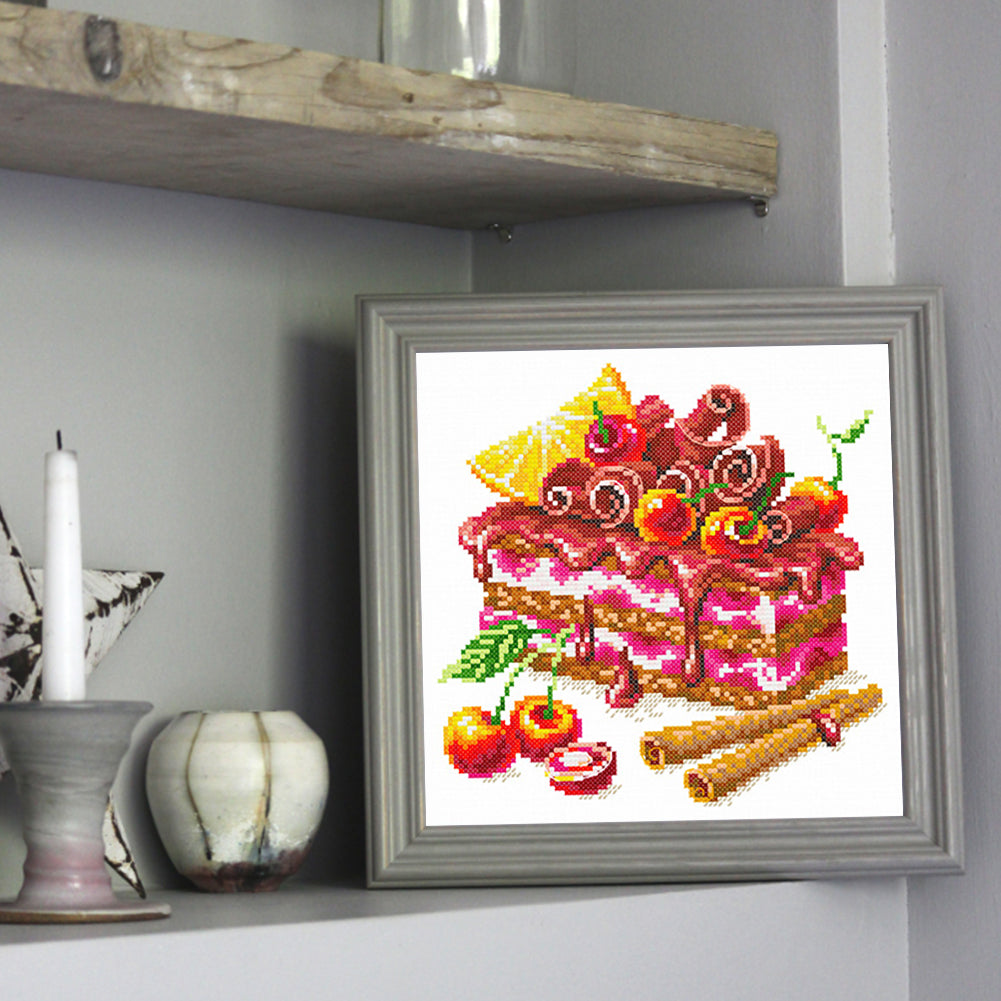 Cinnamon Fruit Cake - Partial 11CT Stamped Cross Stitch 30x30CM - Spring Backstitch
