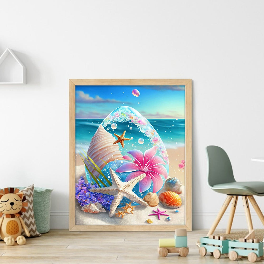 Beach Shells - Full 11CT Stamped Cross Stitch 40x50CM - Huacan