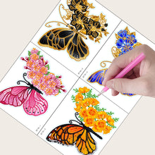 Load image into Gallery viewer, 4pcs DIY Diamond Mosaic Stickers for Kids Adult Gift (Flower Butterfly)