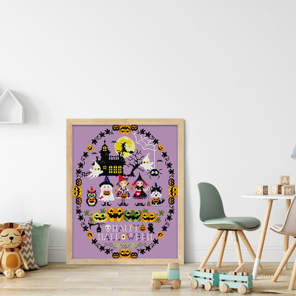 Happy Halloween - Full 14CT Counted Cross Stitch 36x44CM - Joy Sunday