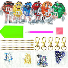 Load image into Gallery viewer, 6pcs DIY Diamond Art Keychains Handmade Cartoon Craft Hanging Ornament