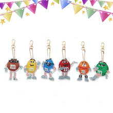 Load image into Gallery viewer, 6pcs DIY Diamond Art Keychains Handmade Cartoon Craft Hanging Ornament