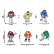 Load image into Gallery viewer, 6pcs DIY Diamond Art Keychains Handmade Cartoon Craft Hanging Ornament