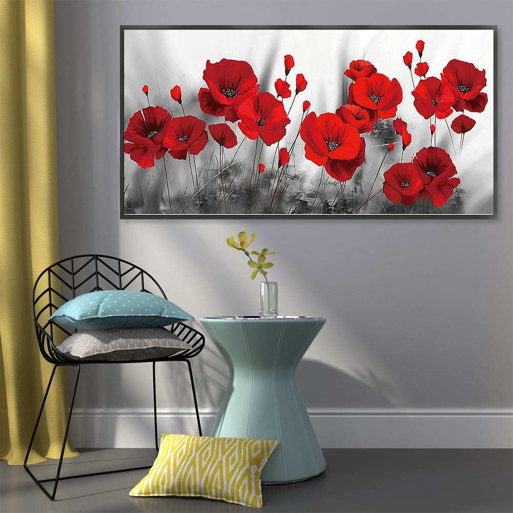 Poppy - Full 11CT Stamped Cross Stitch 80x40CM - Yishu