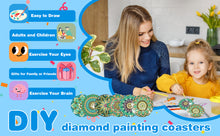 Load image into Gallery viewer, 6Pcs DIY Wood Cup Coasters with Holder for Tabletop Protection (Mandala)