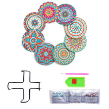 Load image into Gallery viewer, 8Pcs DIY Wood Cup Coasters with Holder for Tabletop Protection (Mandala)