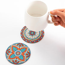 Load image into Gallery viewer, 8Pcs DIY Wood Cup Coasters with Holder for Tabletop Protection (Mandala)