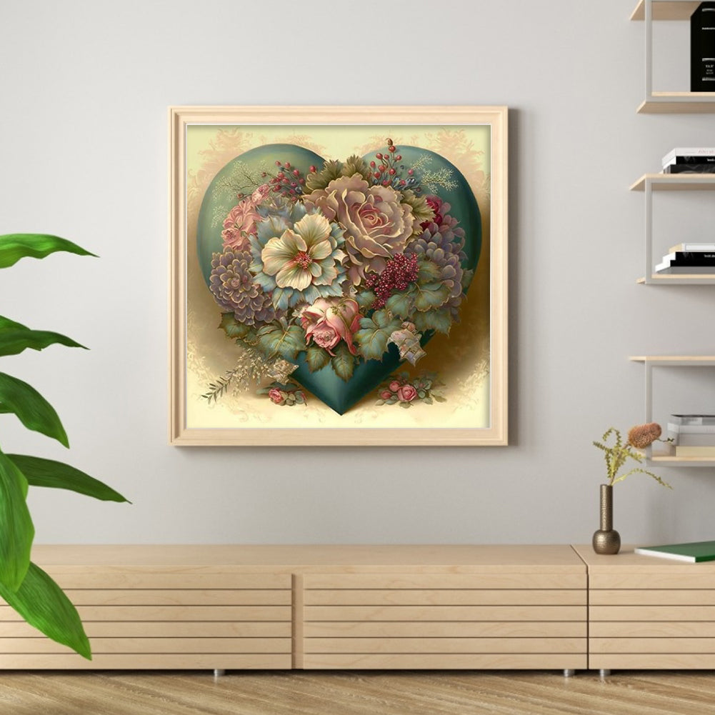 Love Flowers - Full 11CT Stamped Cross Stitch 50x50CM - Yishu