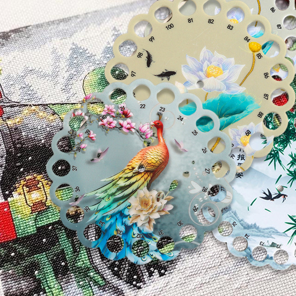 20-Hole Cross Stitch Thread Holder Flower Winding Board Sewing Accessory(14.5CM)