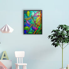 Load image into Gallery viewer, Dragonfly Glass Painting 30*40CM(Canvas) Full Round Drill Diamond Painting
