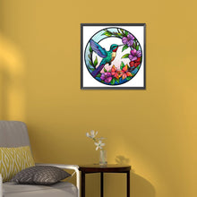 Load image into Gallery viewer, Hummingbird Glass Painting 30*30CM(Canvas) Full Round Drill Diamond Painting