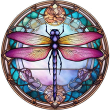 Load image into Gallery viewer, Dragonfly Glass Painting 30*30CM(Canvas) Full Round Drill Diamond Painting