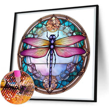 Load image into Gallery viewer, Dragonfly Glass Painting 30*30CM(Canvas) Full Round Drill Diamond Painting
