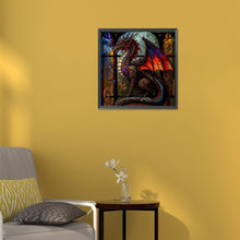 Load image into Gallery viewer, Colorful Dragon Glass Painting 30*30CM(Canvas) Full Round Drill Diamond Painting