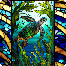 Load image into Gallery viewer, Marine Life Glass Painting 30*30CM(Canvas) Full Round Drill Diamond Painting